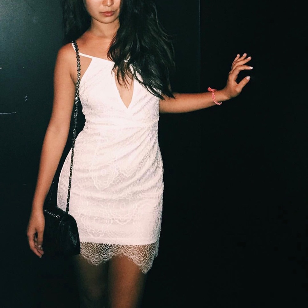 LF white lace dress NWT